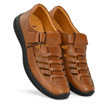 Men's Syntehtic Leather Tan Sandals