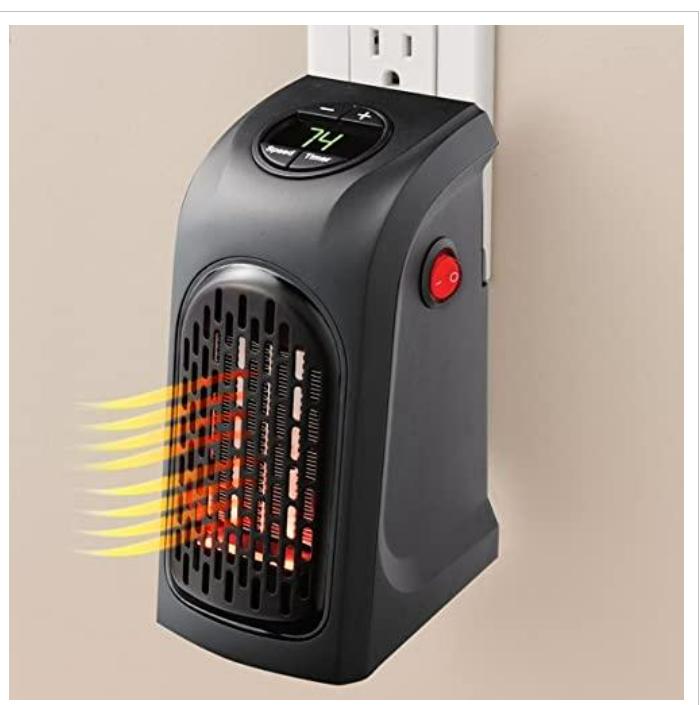 Handy Heater Room Heater for Home, Office, Camper LED Screen 400 Watts Portable Wall Heater Warmer, Mini Blower Heater for Winter