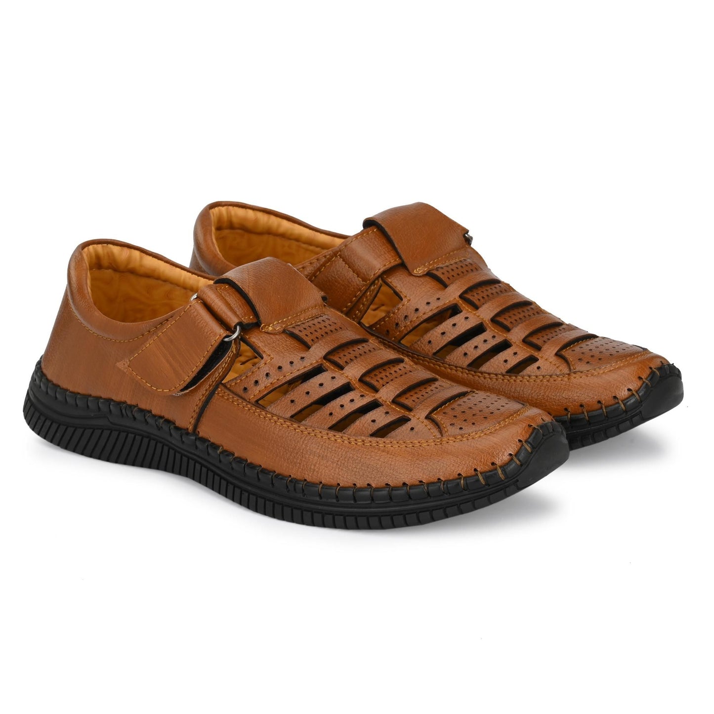 Men's Syntehtic Leather Tan Sandals