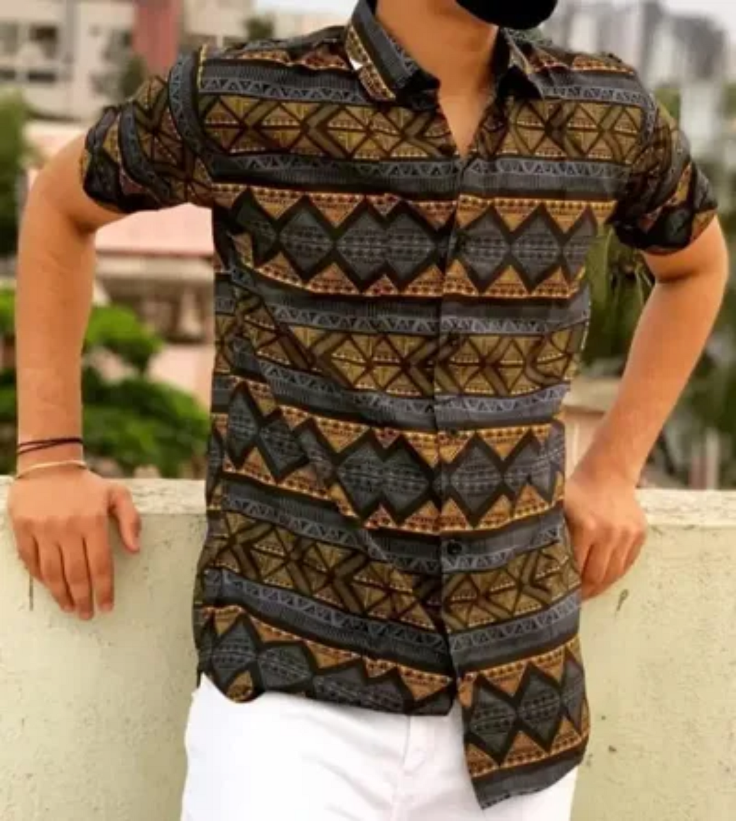 Classic Polycotton Printed Casual Shirts for Men