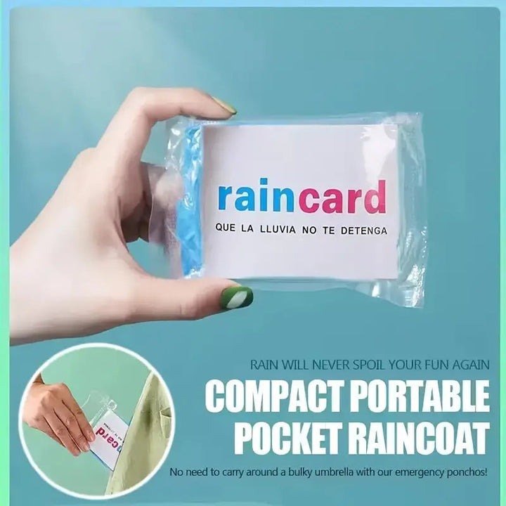 FULLY Reusable Wallet Rain Card Rain Coat for Adults (Set of 5) Multicolour