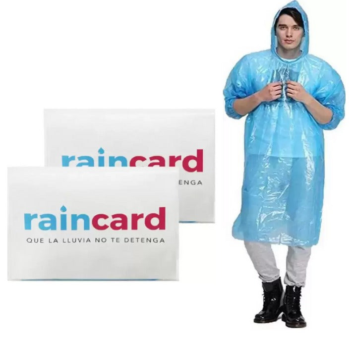 FULLY Reusable Wallet Rain Card Rain Coat for Adults (Set of 5) Multicolour